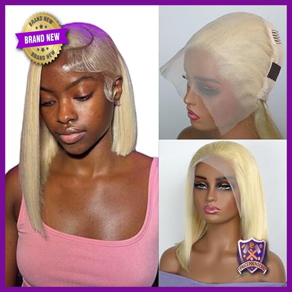 13x6 Lace Front Bob Wig Human Hair 180 Density Glueless Pre Plucked